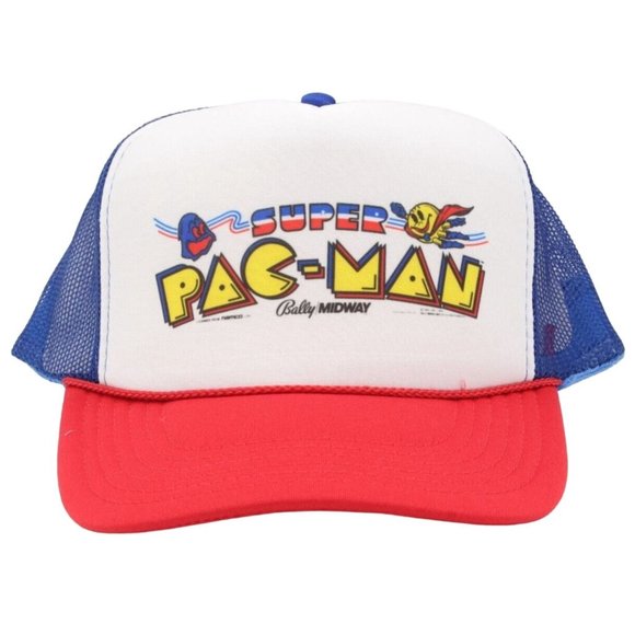 SUPER PAC-MAN Arcade Game Hat Vintage Trucker Hat Snap Back Adjustable. - Picture 3 of 5